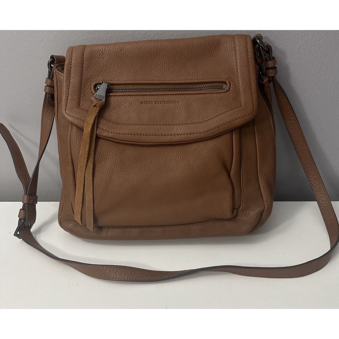 Aimee Kestenberg Leather Shoulder Bag Fifth Avenue Chestnut Crossbody Nwot